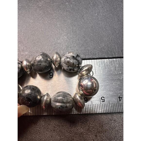 NEW Larvakite and sterling silver necklace - Picture 8 of 16